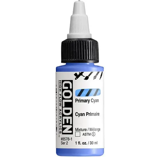 High-Flow Acrylic Paint – Primary Cyan, 1 Oz (S2) 1