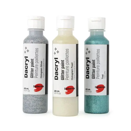 Holographic Silver Dacryl Glitter Acrylic Paint 1