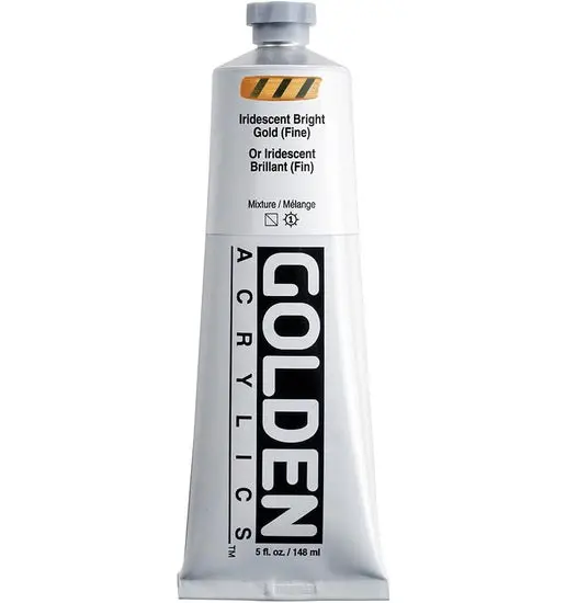 Iridescent Bright Gold Heavy Body Acrylic Paint – 5 Oz (Fine Consistency) 1