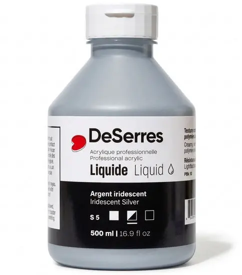 Iridescent Liquid Acrylic Paint – Silver Metallic Finish, 500Ml 1