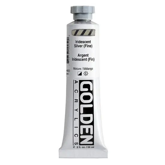 Iridescent Silver Heavy Body Acrylic Paint – 2 Oz, Fine Texture 1