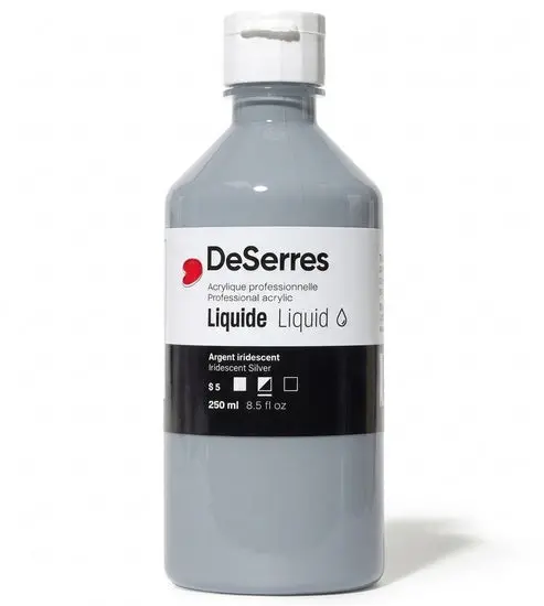 Iridescent Silver Liquid Acrylic – Series 5, 250 Ml Metallic Paint 1