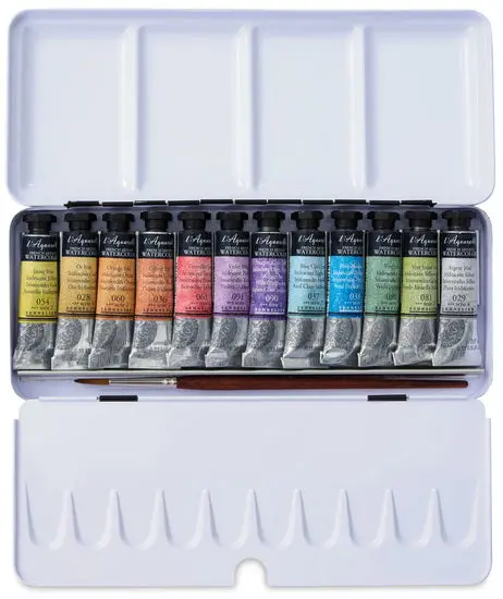 Iridescent Watercolor Tube Set – 12-Color Professional Kit 1