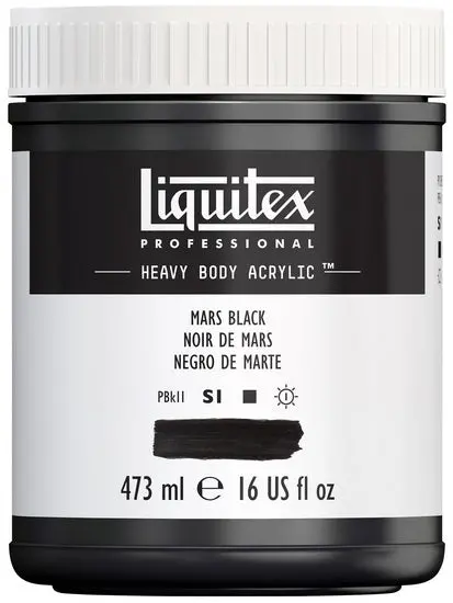 Ivory Black Acrylic Hb Paint – 16Oz Heavy-Body Artist Supply 1