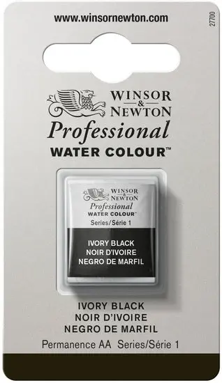 Ivory Black Watercolor Half Pan – Student Grade 1