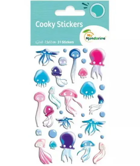 Jellyfish-Design Cookie Stickers 1