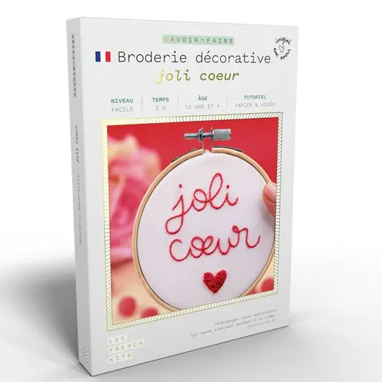 "Joli Cœur" Decorative Embroidery Kit – Beginner-Friendly Hand-Stitching Set 1