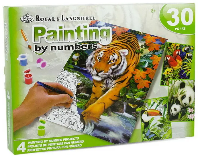 Jungle-Themed Paint-By-Number Kit – Set Of 4 Canvases 1