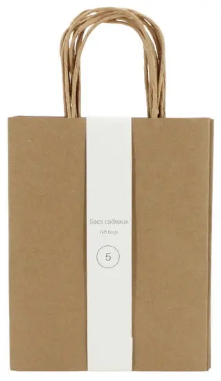 Kraft Brown Small Gift Bags – Pack Of 5 Eco-Friendly Paper Sachets 1