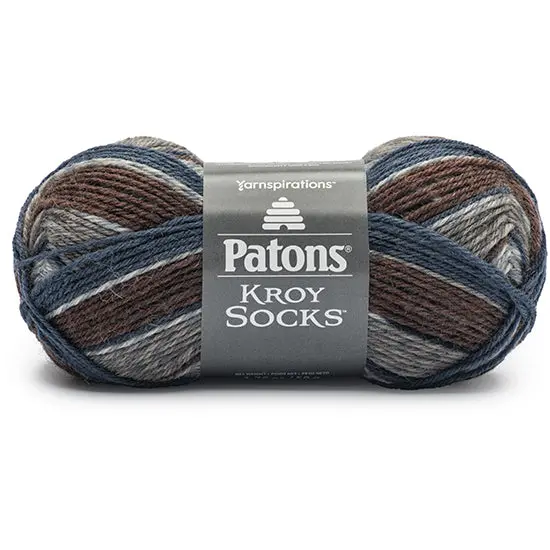 Kroy Sock Yarn #1 – 50G Blue-Brown Marled Blend, 75% Wool 1