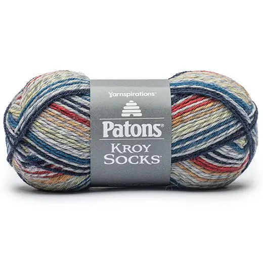 Kroy Sock Yarn #1 – Blue Stripe Ragg, 50G Skein 1