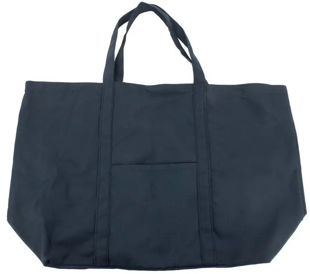 Large Blue Canvas Tote Bag With Front Pocket 1