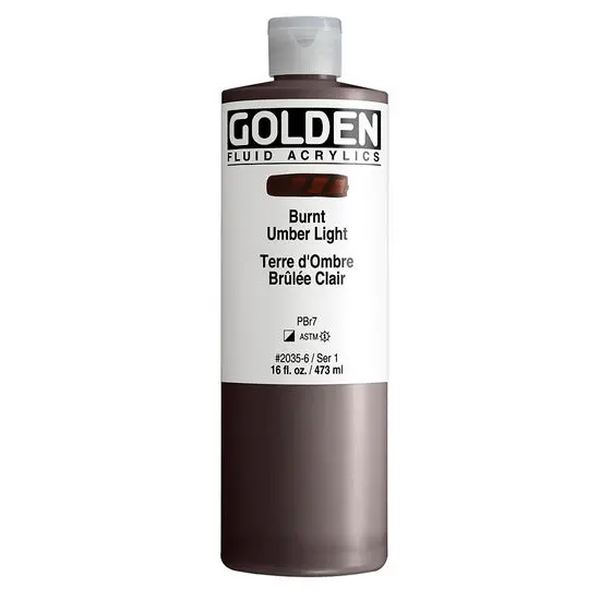 Light Burnt Umber Acrylic Fluid Paint – 16 Oz Bottle 1