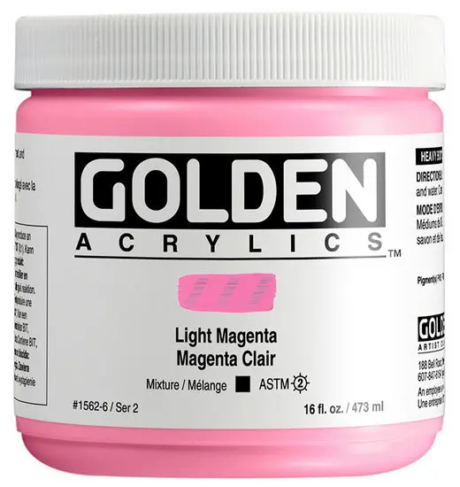 Light Magenta Heavy-Body Acrylic Paint – 16Oz Jar 1