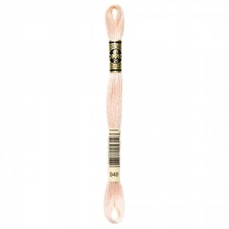 Light Peach Embroidery Floss, Dmc Shade 948, 8-Meter Skein 1