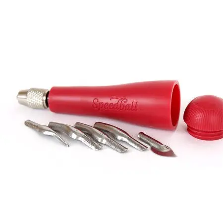 Linocut Carving Tool Set – 6-Piece Beginner Kit With Handle And Blades 1