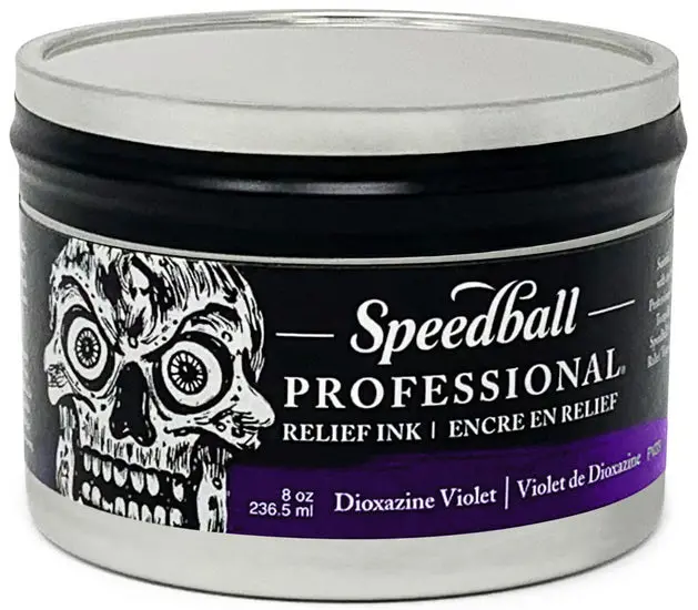 Linocut Relief Printing Ink – Dioxazine Violet, 8 Fluid Ounces 1