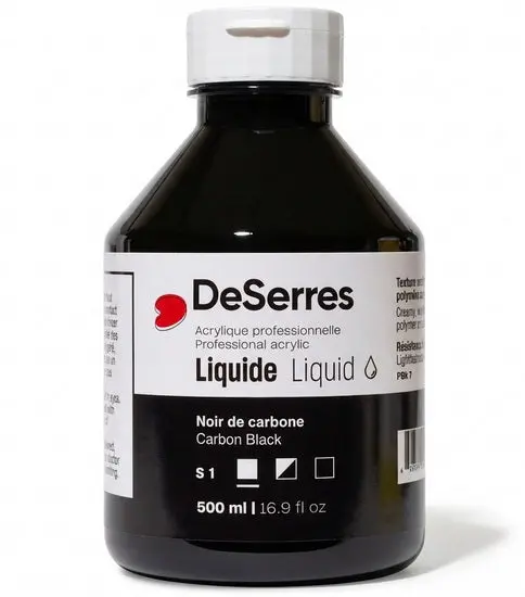 Liquid Acrylic Paint In Carbon Black – 500Ml, Series 1 1
