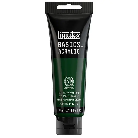 Liquitex Basics Acrylic – Permanent Deep Green, 4 Oz 1