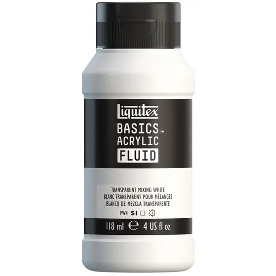 Liquitex Basics Fluid Acrylic – 4Oz Transparent Mixing White 1