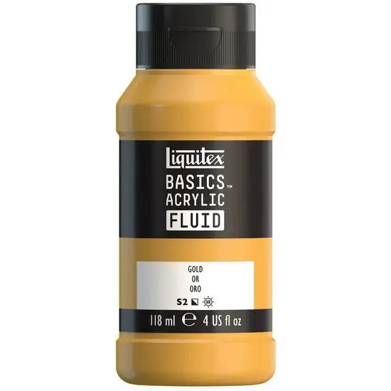 Liquitex Basics Fluid Acrylic Paint – Metallic Gold, 4 Oz 1