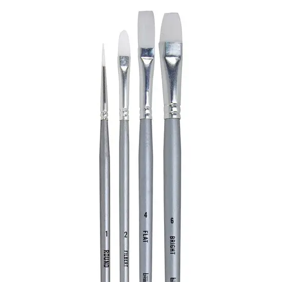 Long Handle Basics Brush – Round #6, Synthetic Bristles 1