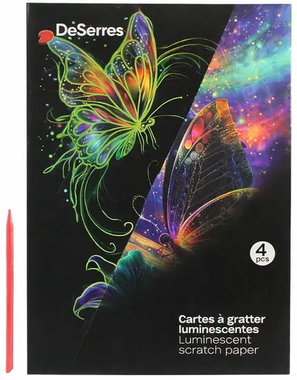 Luminescent Butterfly Scratch-Off Art Cards 1