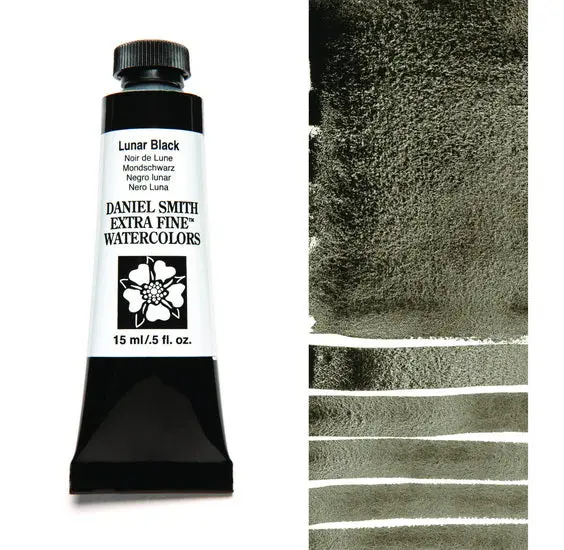 Lunar Black Watercolor Tube – Series S1, 15 Ml 1