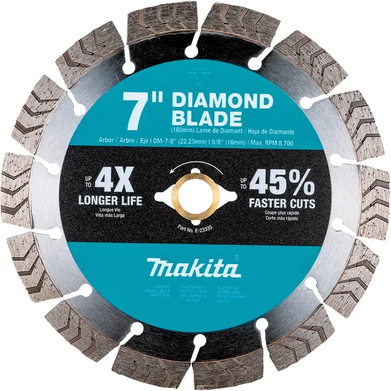 Makita E-23335 7" Segmented Turbo Diamond Blade For Wet Or Dry Cutting 1
