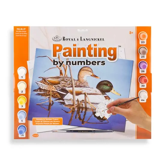 Mallards Paint-By-Number Kit – Pre-Printed Canvas & Acrylics Included 1