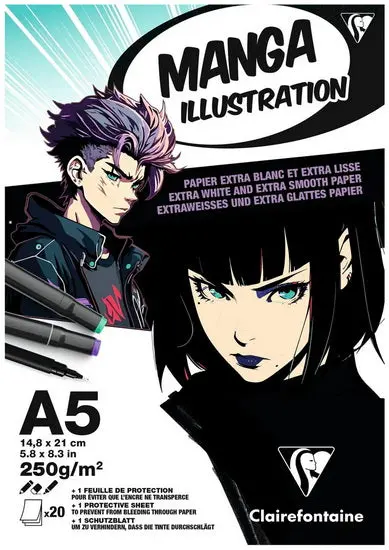 Manga Drawing Pad – A5 Size, 250Gsm Thick Smooth Paper For Ink And Marker 1