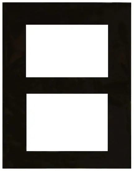 Matte Black Double-Window Mat Board – 11×14 Inches, Fits Two 5×7 Artworks 1