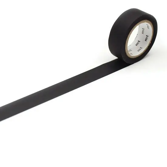 Matte Black Washi Tape – 15 Mm × 7 M Roll 1
