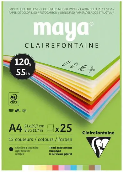 Maya Pastel-Colored Cardstock – 120 Gsm, A4 Size (25 Sheets) 1