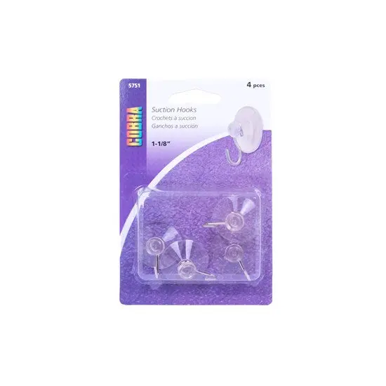 Medium-Duty Suction Cup Hooks – 1-1/8 Inch Diameter (Pack Of Multiple) 1