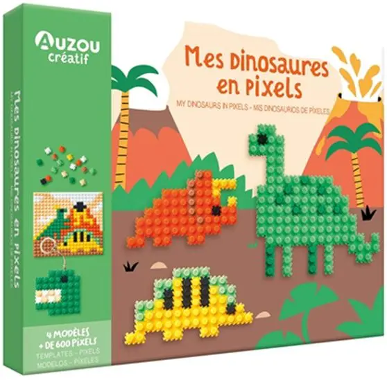 Mes Dinosaures En Pixels – Pixel Art Dinosaur Craft Book (French Edition) 1
