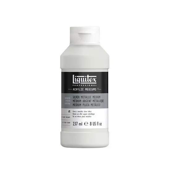 Metallic Acrylic Medium – Silver Finish, 237 Ml Jar 1