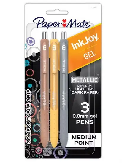 Metallic Gel Inkjoy Pens – 3-Pack, 0.7Mm Tip 1