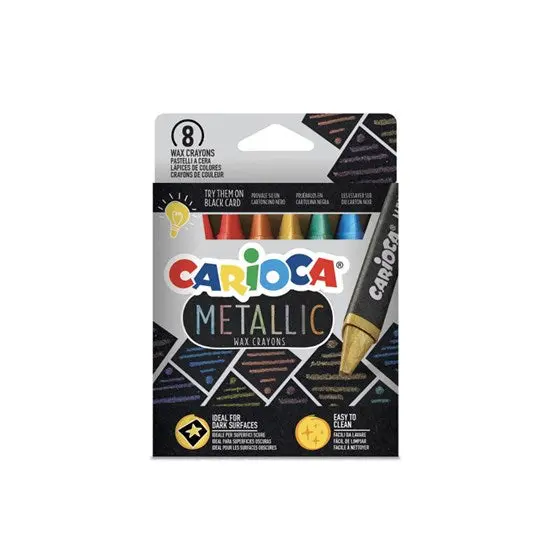 Metallic Wax Crayon Set – Eight Shimmering Colors For Kids’ Art 1