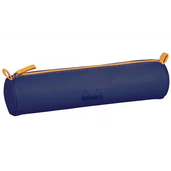 Midnight-Colored Round Zippered Pencil Case – Compact Storage 1