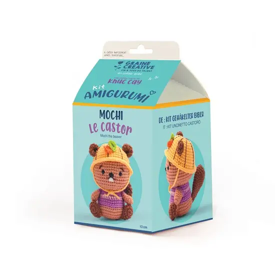 Mini Amigurumi Crochet Kit – Adorable Beaver Pattern With Yarn & Instructions 1