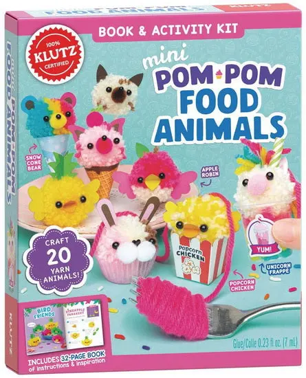 Mini Pom-Pom Craft Kit – Food-Inspired Animal Figures 1