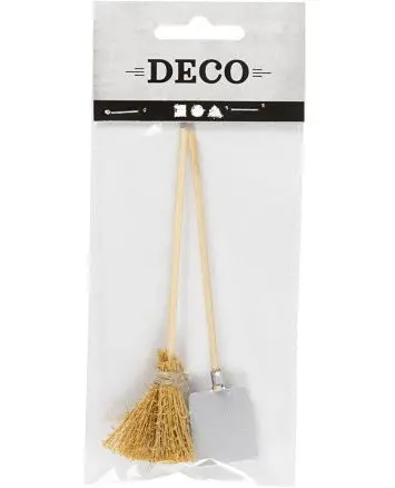 Miniature Broom And Shovel Set For Dollhouses Or Crafts 1