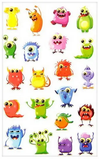 Monster-Themed Cooky Stickers 1