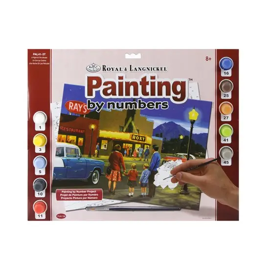Movie Night Paint-By-Numbers Kit – Canvas & Numbered Acrylic Set 1