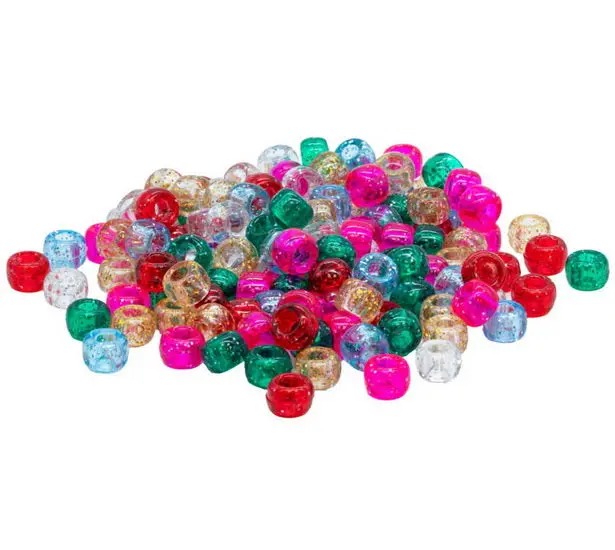 Multicolor Glitter Pony Beads – Pack Of 300, 9 Mm Diameter 1
