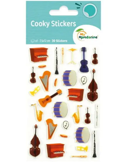 Musical Instrument-Themed Cookie Stickers 1