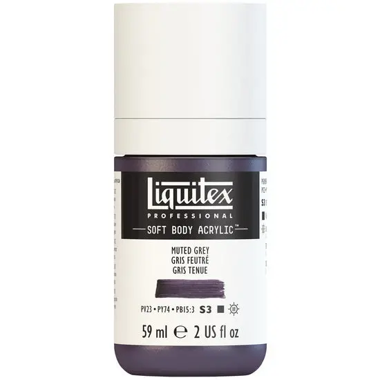 Muted Grey Soft-Body Acrylic Paint – 2 Oz, S3 Series 1