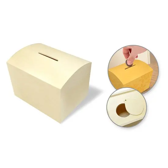 Natural Wood Piggy Bank – 10 X 8 Cm Compact Design 1