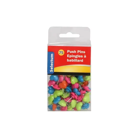 Neon Heart-Shaped Push Pins – Pack Of 75 1
